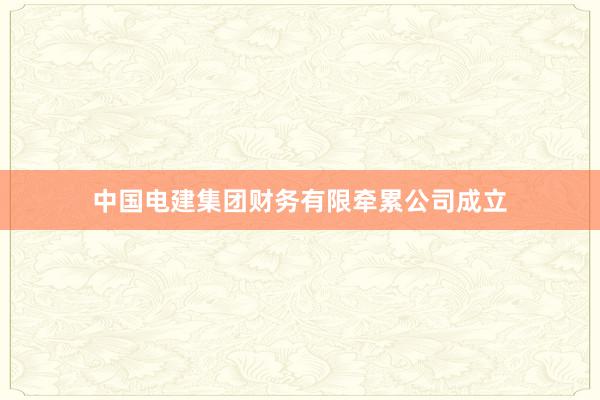 中国电建集团财务有限牵累公司成立